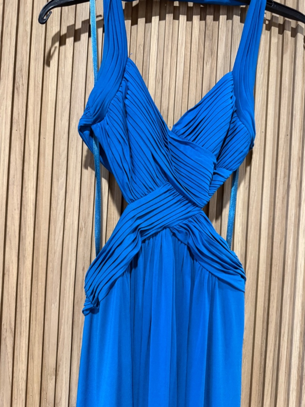 BCBG Max Azria Blue Cutout Back Maxi Dress XS Formal Evening Gown - Picture 2 of 6